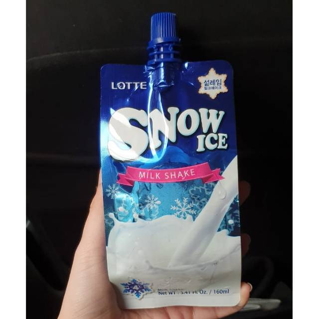 Lotte Snow Ice Milk Shake Ice Cream 160ml Es krim Korea rasa Susu Vanila Minuman Snack Import