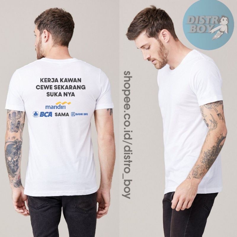 kaos kerja kawan cewe sekarang sukanya mandiri bca bri