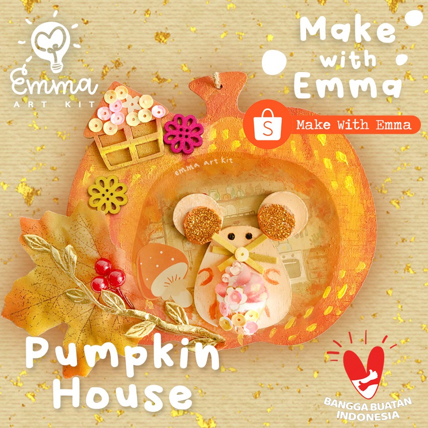 

Make With Emma: Pumpkin House Art Kit. Complete Craft Set for Kids!