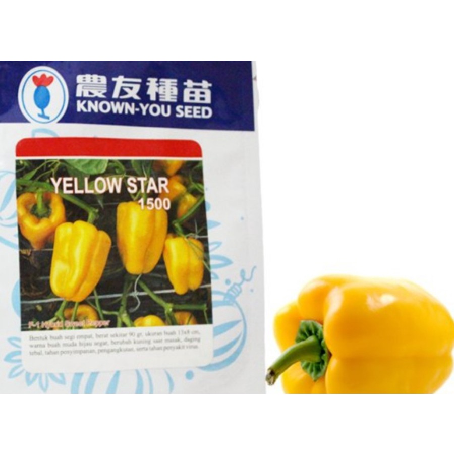 PAPRIKA YELLOW STAR 10 GRAM PACK BESAR benih biji paprika kuning sweet pepper f1 hibrida known you seed