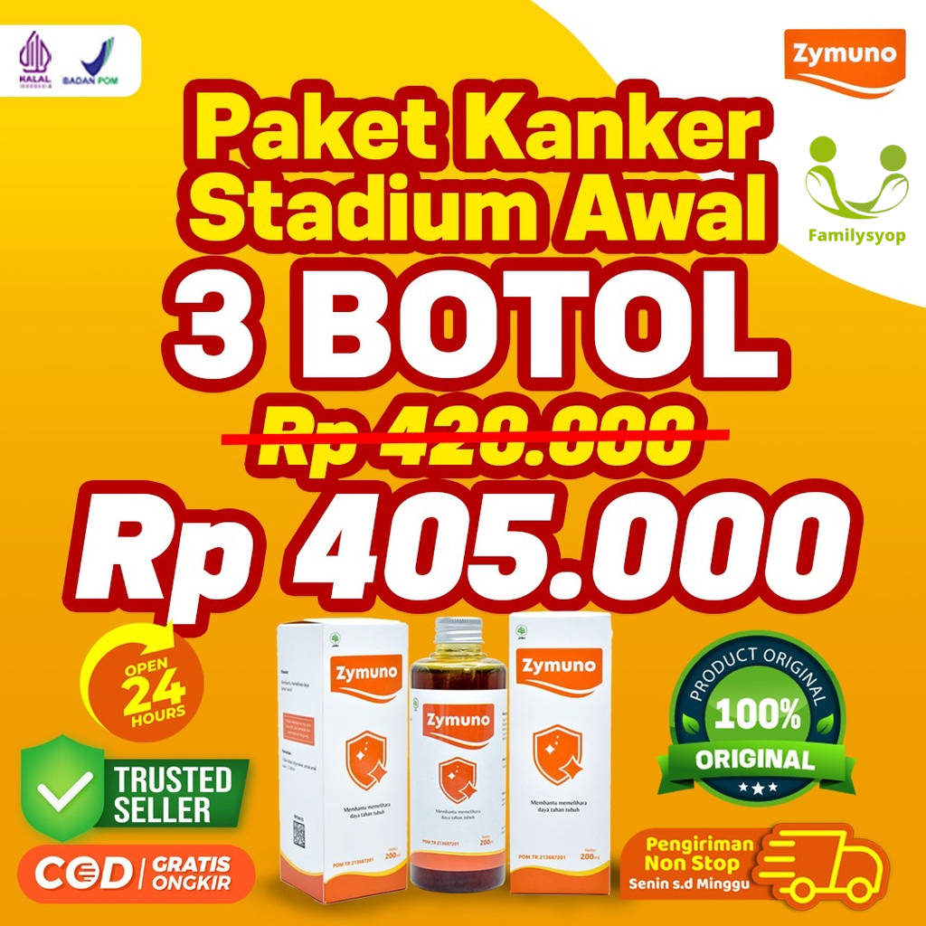 Paket Kanker Stadium Awal 3 Box Zymuno - Zymuno Vitamin Herbal Cegah kanker Tingkatkan Daya Tahan Tubuh Imun Jaga Kesehatan Tubuh Cegah Flu Demam Batuk Masalah Pencernaan Bantu Percepat Penyembuhan Penyakit Booster Imun