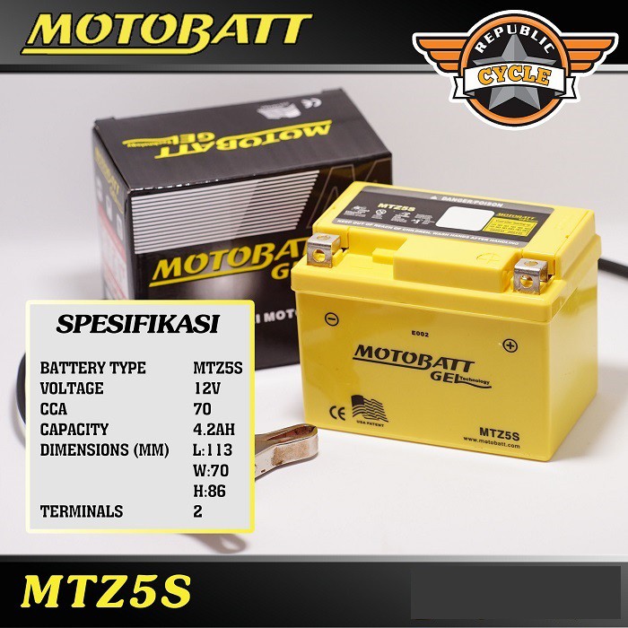 Aki kering yamaha Jupiter Z1 Motobatt MTZ5S