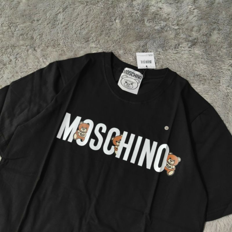 Kaos Tshirt Moschino 3 Head Bear Premium Hight Quality