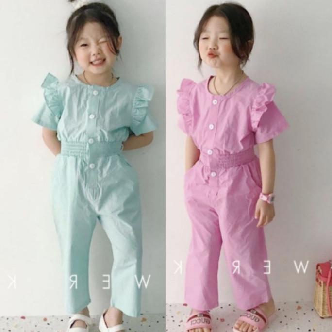 Baju terusan jumpsuit panjang anak perempuan import - ELA jumpsuit