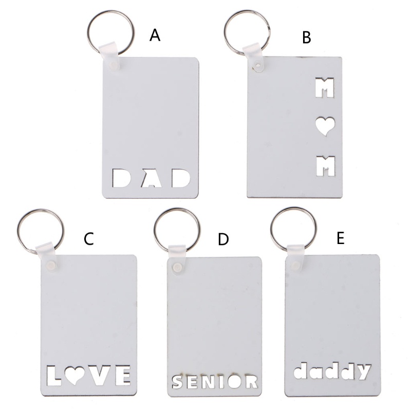 SIY  Sublimation Blank Keychain Heat Transfer Keychain Printed MDF DIY Blank Keychain with Key Rings for Present Making