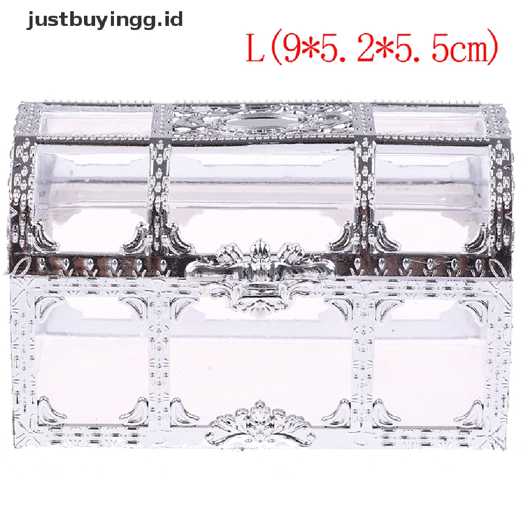 (Justbuyingg.Id) 1pc Kotak Penyimpanan / Organizer Permen / Harta Karun Hollow Portable Warna Emas / Silver