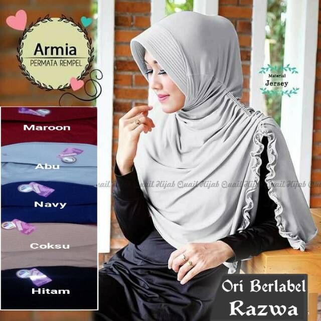 BERGO REMPEL PINGGIR. JILBAB RAZWA. KERUDUNG JERSEY POLOS. HIJAB INSTAN PAYET BELAH