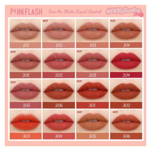 PINKFLASH Matte Liquid Lipstick Waterproof Lip &amp; Cheek Tint Double Use #OhMyKissAiry