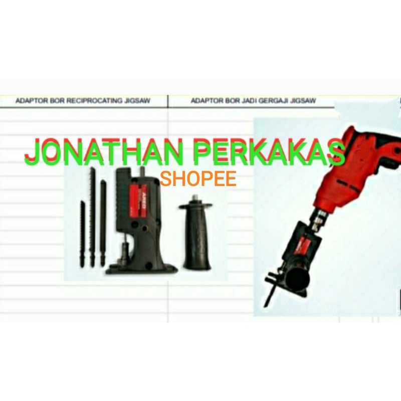 adapto bor jadi gergaji jigsaw adaptor bor reciprocating jigsaw