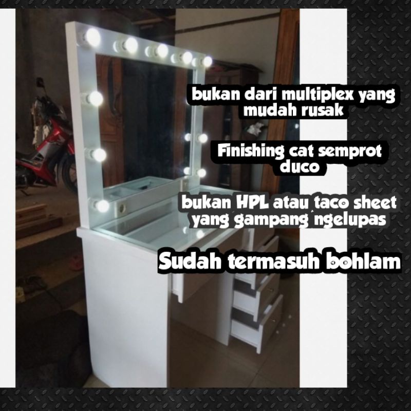 Set Tolet Meja Rias Make Up Kosmetik Minimalis Murah Estetik Laci Sliding