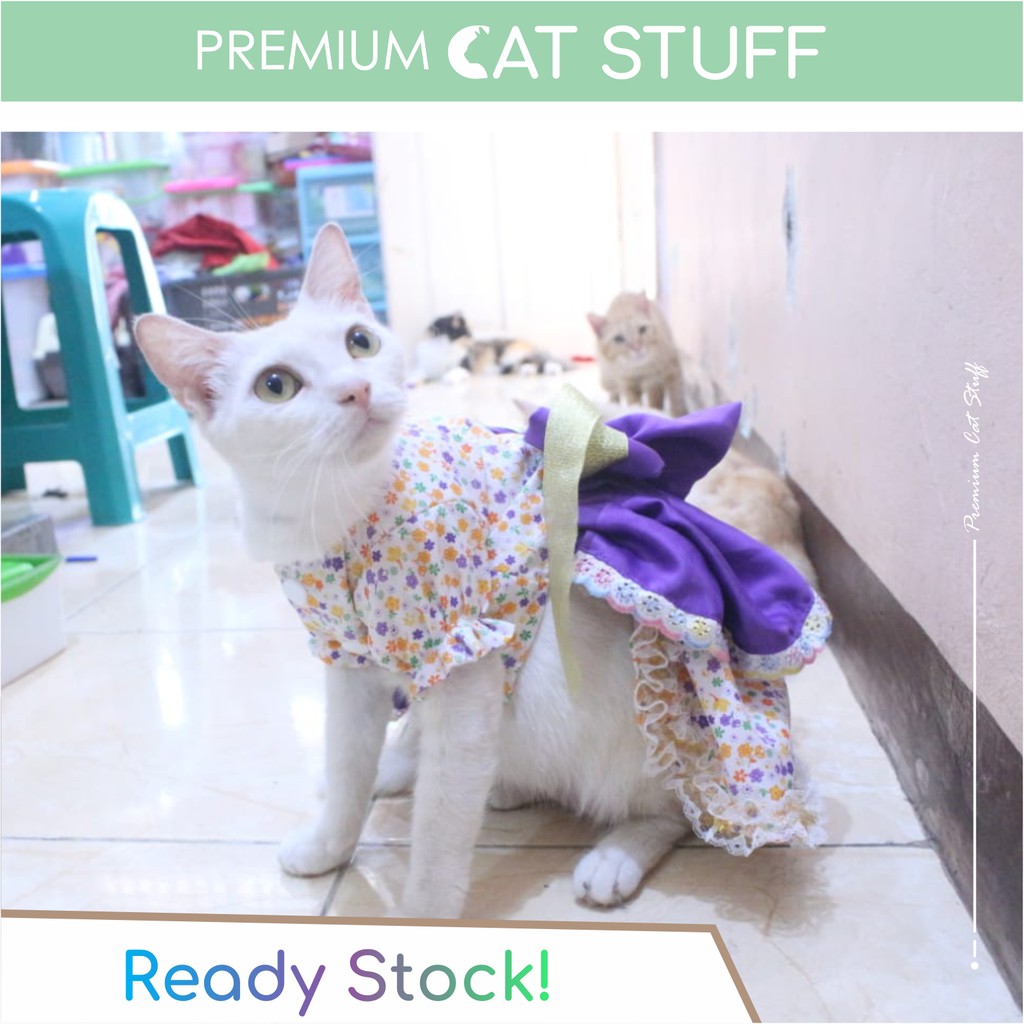 Premium Cat Stuff #03 | Dress Bunga code no. 03 / Dress kucing kualitas terbaik size S-XL