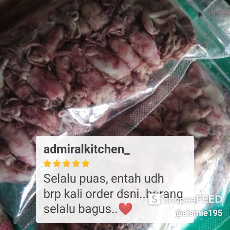 

Cumi Asin telor Size kecil/besar 250 gram