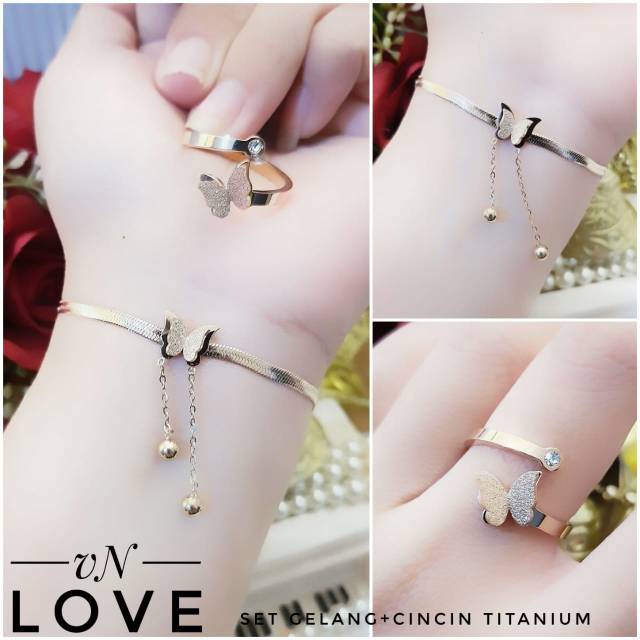 Titanium gelang dan cincin 2605g