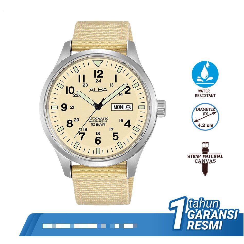 JAM TANGAN PRIA ALBA AUTOMATIC TYPE AL4211x1/ JAM TANGAN ALBA WATER RESISTANT 100 ATM / JAM TANGAN TERLARIS DAN TERMURAH ALBA ORIGINAL