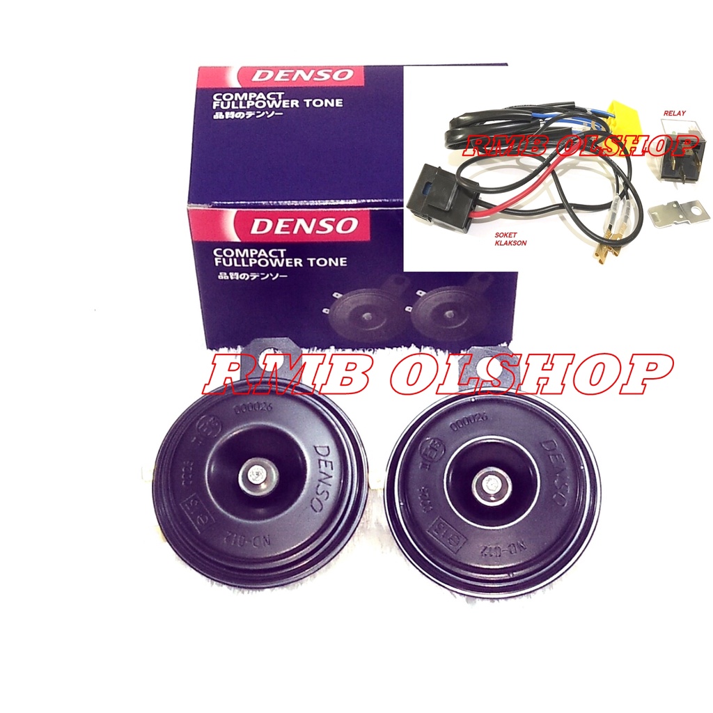 KLAKSON DENSO+RELAY+SOKET SATU SET SEPAKET KLAKSON DENSO PAKET KOMPLIT LANGSUNG PAKAI KLAKSON DENSO 