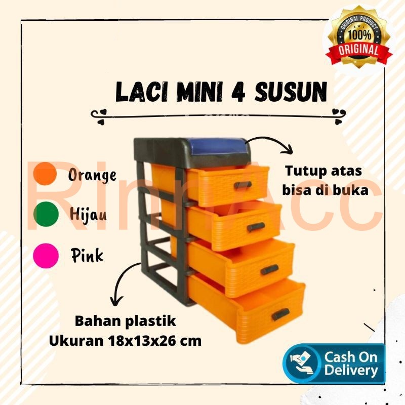 Laci Susun 4 Kecil / Laci Mini / Mini Container / Laci Plastik / Lemari / Tempat Obat / Laci Kecil