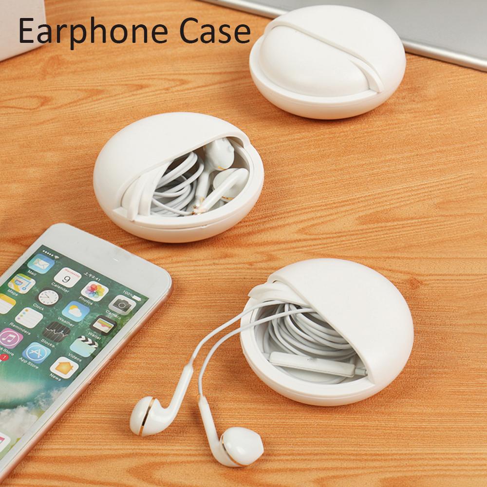 ABS Round Shaped Earphone Case Wire Cable Organizer Jewelry Protective Jewelry Protective Multi-function Portable