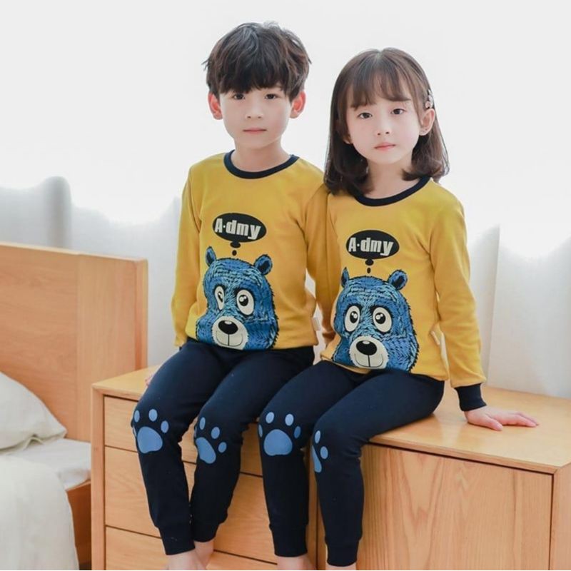 Baju Tidur Anak /Setelan Anak Couple Celana Panjang /Piyama Set Anak laki laki perempuan