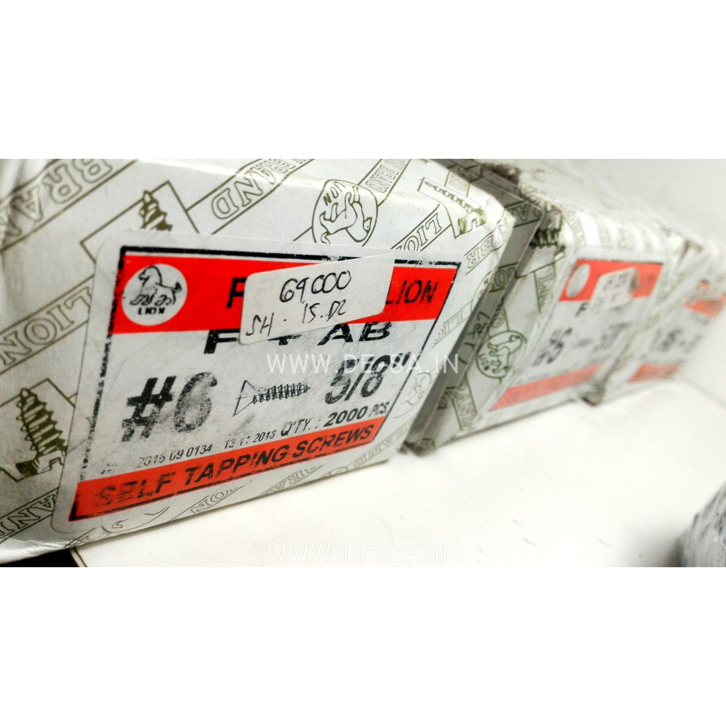 Moon Lion (GROSIR) #6 x 15MM Box 2000 PCS Skrup Tapping Screw (Sekrup Lion #6 X 5/8&quot;) (WORKSHOP)