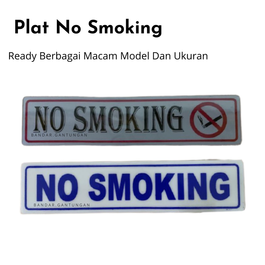 Akrilik Plat No Smoking Dilarang Merokok Plat Papan Sign Rambu Rambu Peringatan - BH