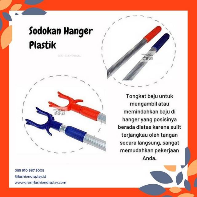 Tongkat Baju Galah Baju Sodokan Baju Hanger Baju Warna Display Hanger  - BH