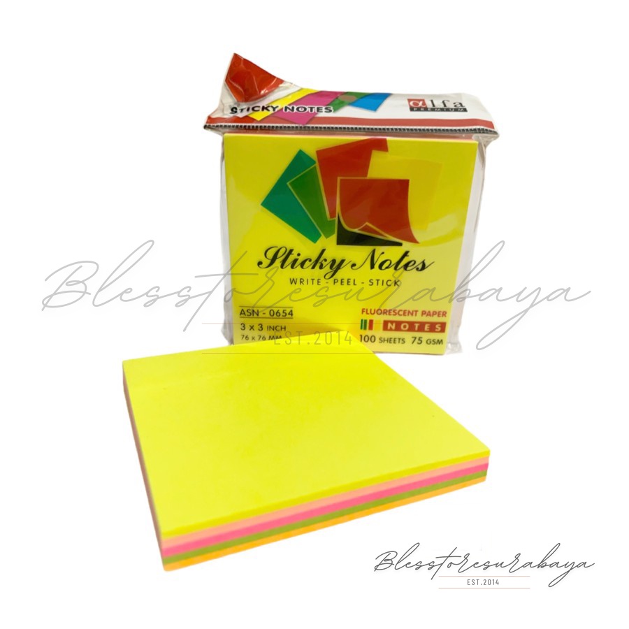 

[BS 642] Post it 100 Lembar / Kertas Memo Tempel Sticky Note Rainbow 7x7cm
