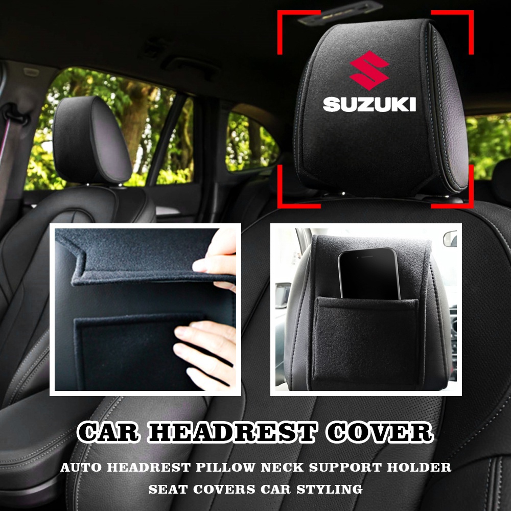 2pcs Bantal Sandaran Kepala Jok Mobil Untuk Suzuki SX4 Swift Baleno Grand Vitara Ignis Jimny