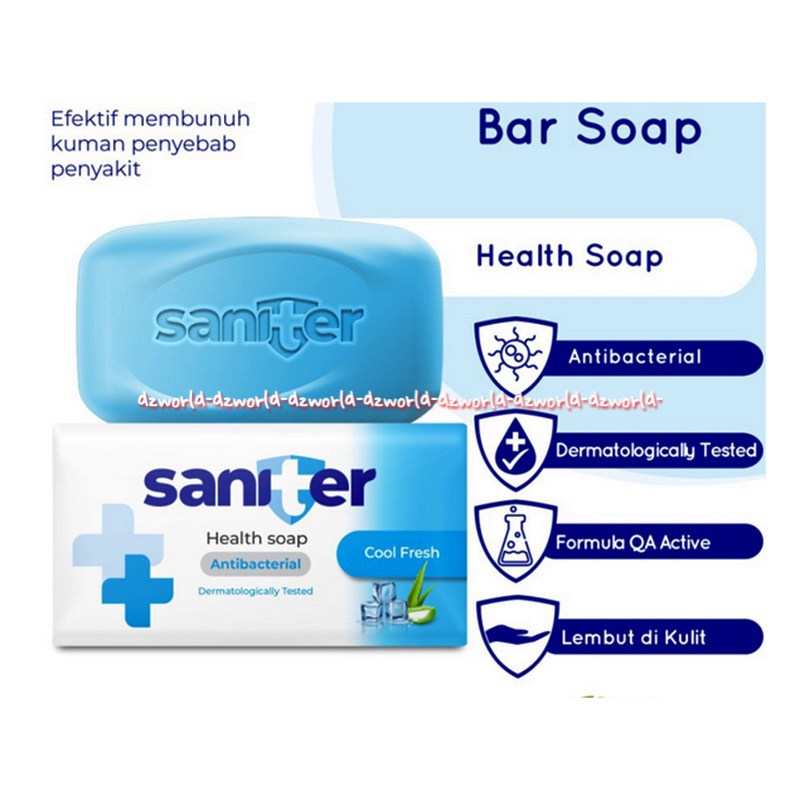 Saniter Health Soap Cool Fresh 105gr Sabun Sanitizier Sabun Mandi Sabun Batang Sanitizer Sabun Kesehatan Menghilangkan Kuman Healthy Soaps