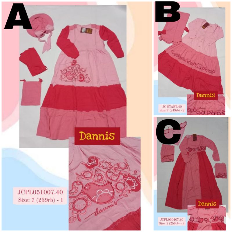 Sale Dannis 50% / Jubah dannis SIZE 7 / Gamis rayon / baju muslim anak perempuan / dannis diskon / b