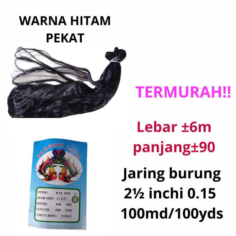 Jaring Burung jala Burung prangkap burung Jebakan burung 2½ inchi 0.15 100md/100yds jaring burung