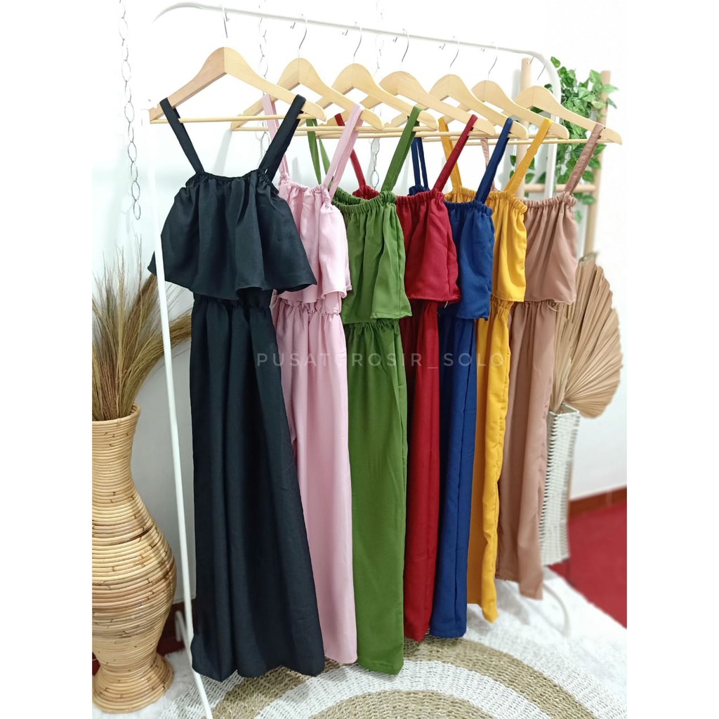 CUCI GUDANG!! PLAIN JUMPSUIT/ JUMPSUIT POLOS/ JUMPSUIT WARNA/ JUMPSUIT LAYER PUSATGROSIR_SOLO