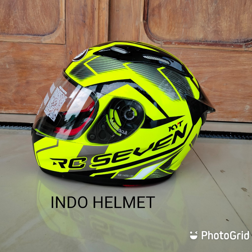 HELM KYT RC7#18 YELLOW FLUO/ BLACK ORIGINAL KYT RC7  GRATIS BUBLE WRAP