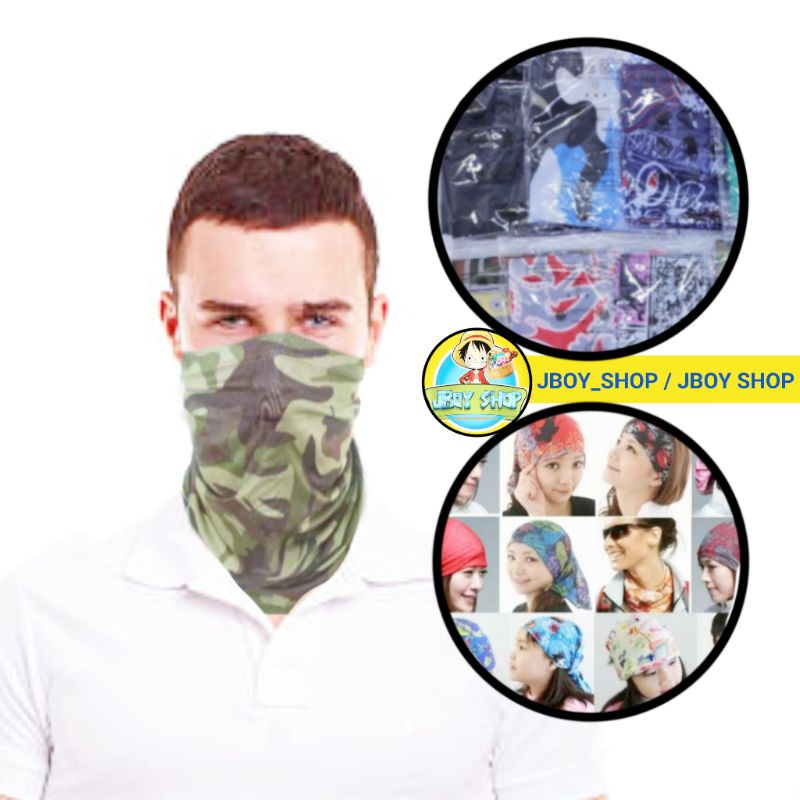 MASKER BAP / BUFF BANDANA / MASKER BAP MOTIF CORAK / BANDO