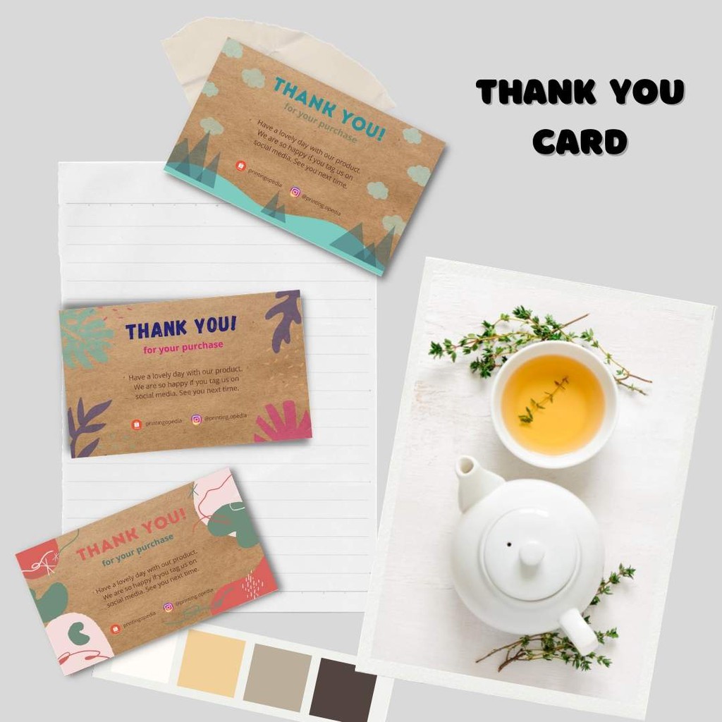 

(50 pcs) Thank You Card Craft (color)