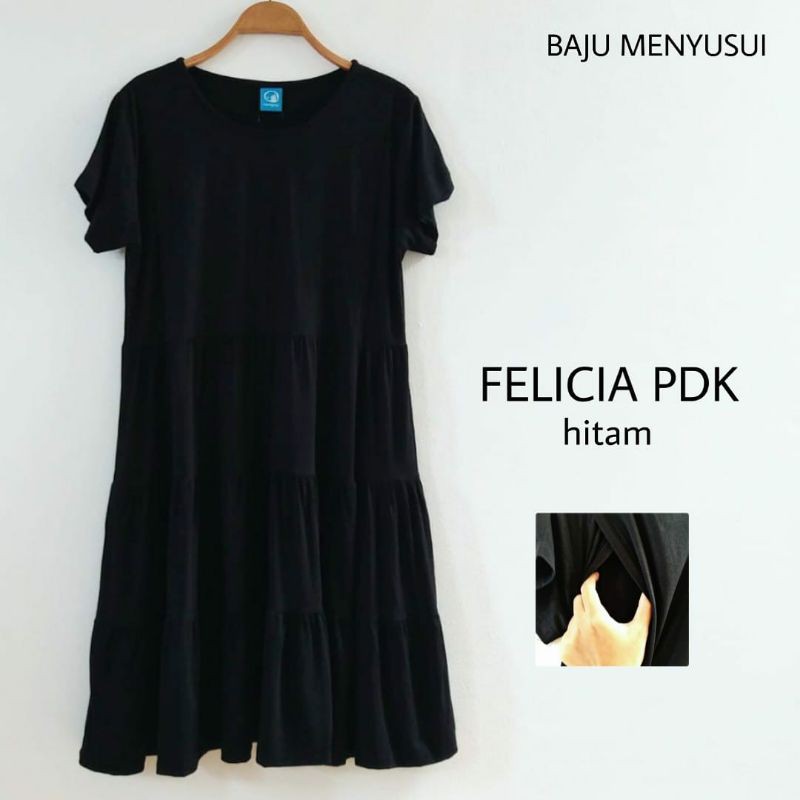 MAMIGAYA Nursing Wear FELICIA Pendek Dress Menyusui Baju ASI