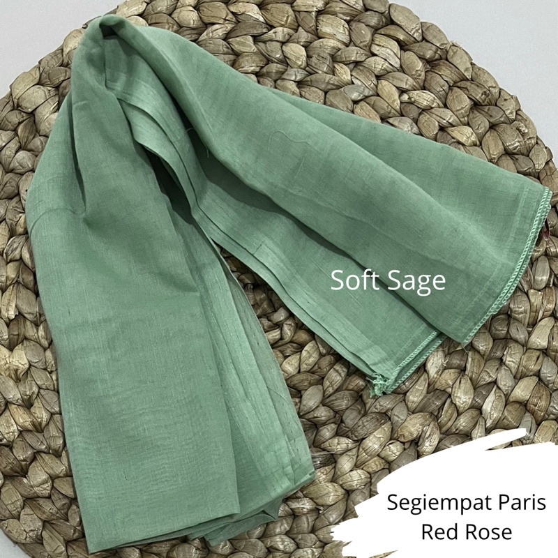 HIJAB SEGIEMPAT VOAL PARIS PREMIUM SIZE 110X110 WARNA HIJAU SAGE