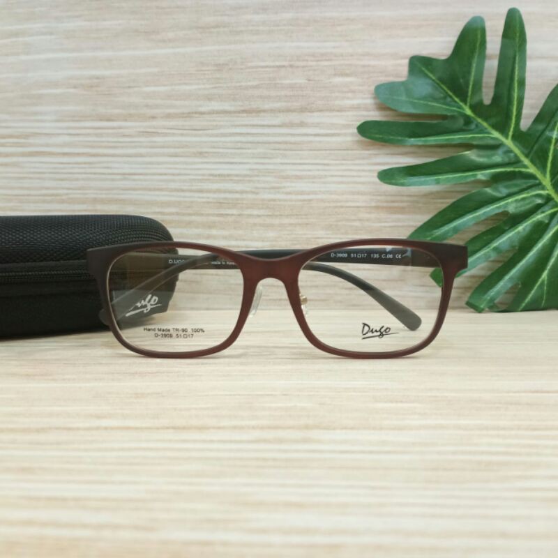 Frame kacamata Dugo D-3909 coklat doff- kacamata korea