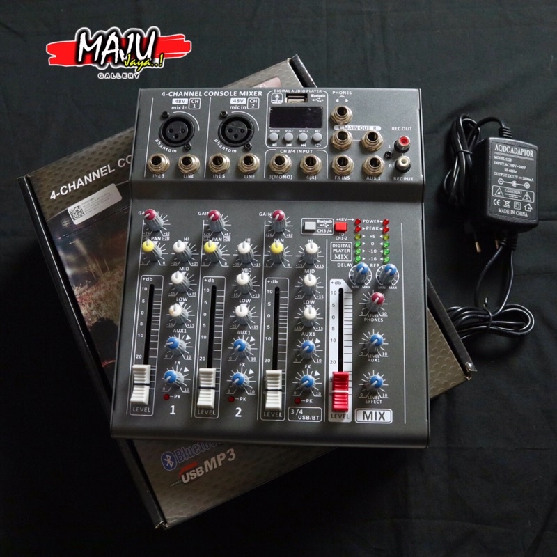 leory mixer audio 4 channel input usb Bluetooth mp3