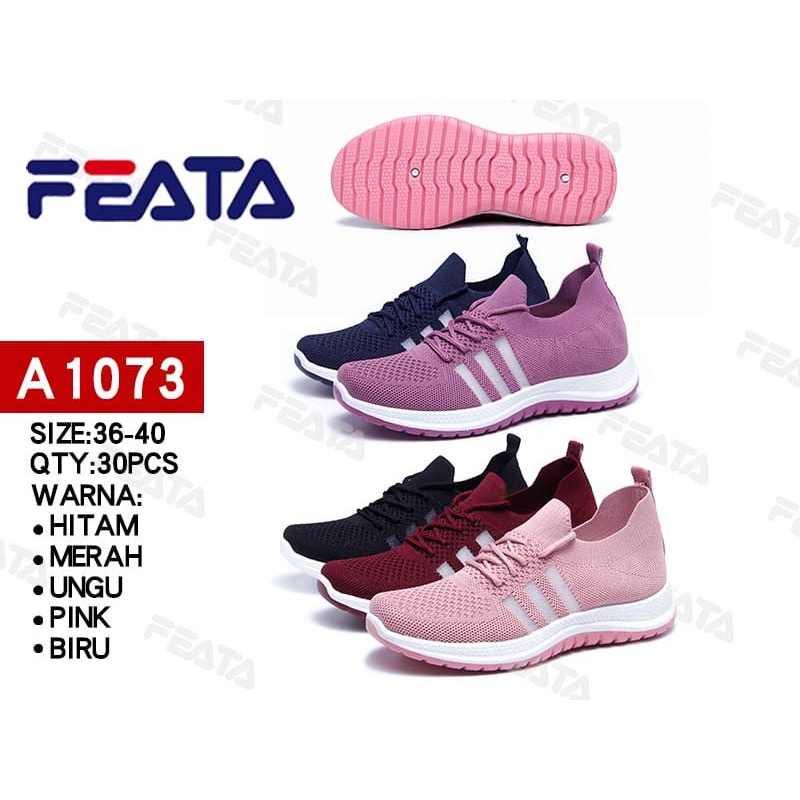 Sepatu wanita sneakers import korea version Feata A 1073, A 2022 terbaru  sol anti selip