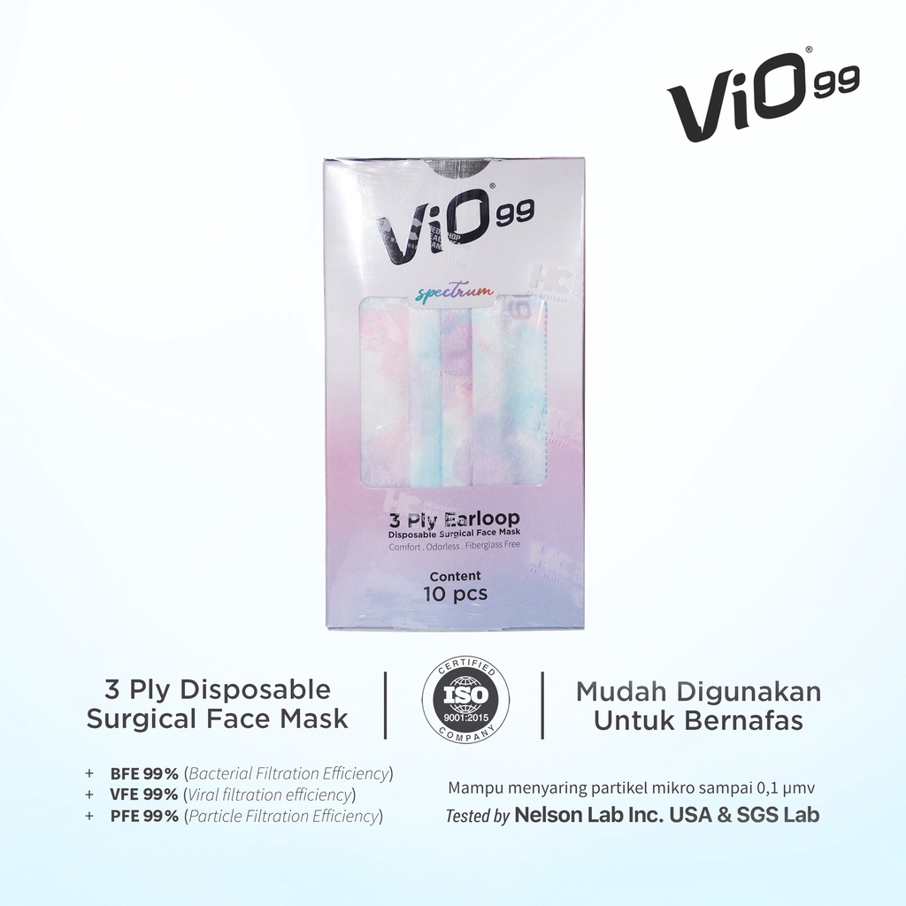 Vio Spectrum Mask '10S 3Ply Earloop Cloud masker cloud edition filtrasi 99%