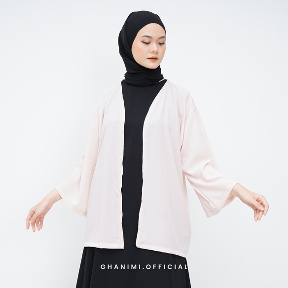 Ghanimi - Wanda Outer / Outer Kimono Polos / Kimono outer / outer kerja / outer casual formal / outer kondangan / kimono timeless / luaran polos / outer batwing tangan 3/4