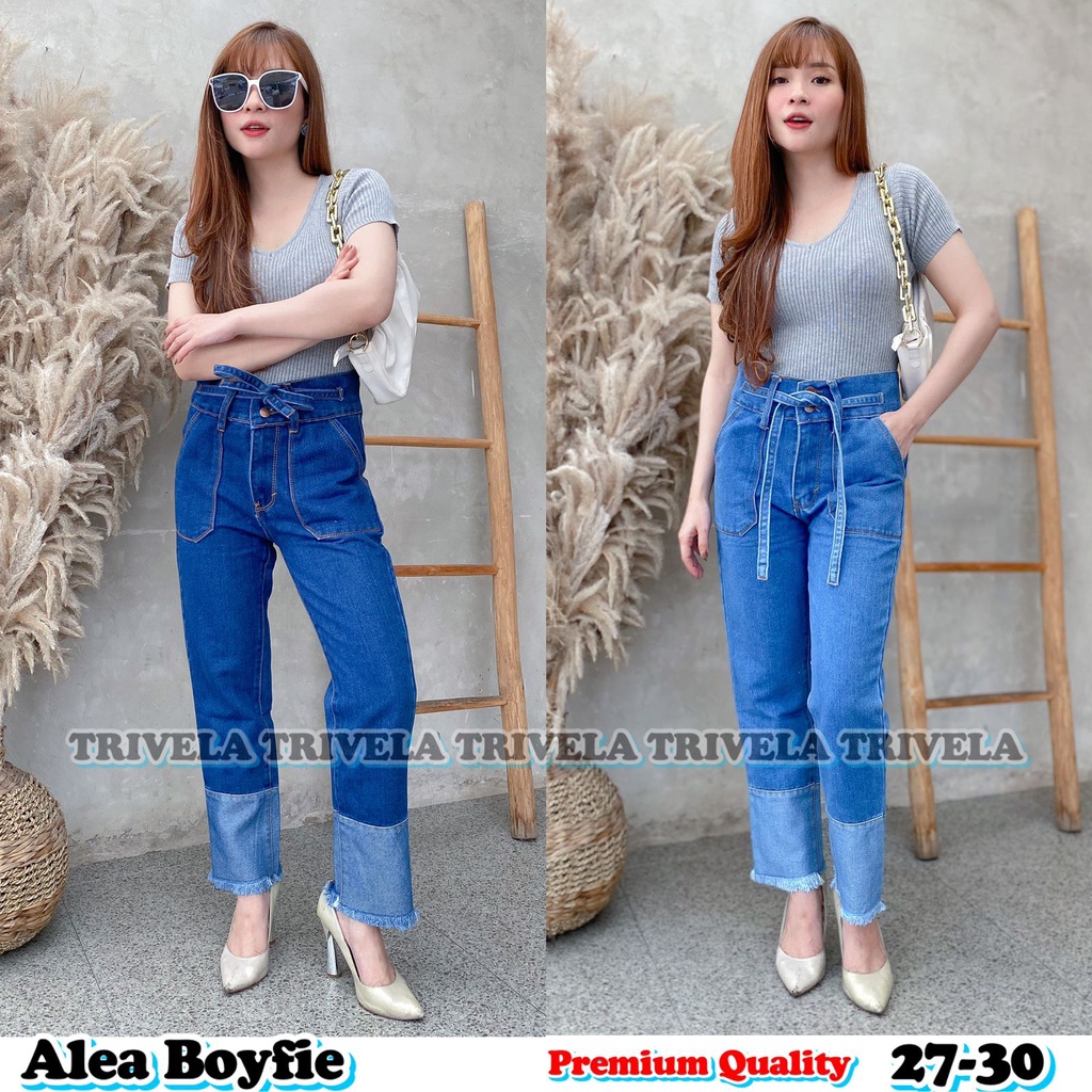 Alea Boyfie / Celana Jeans Boyfriend Alea Wanita