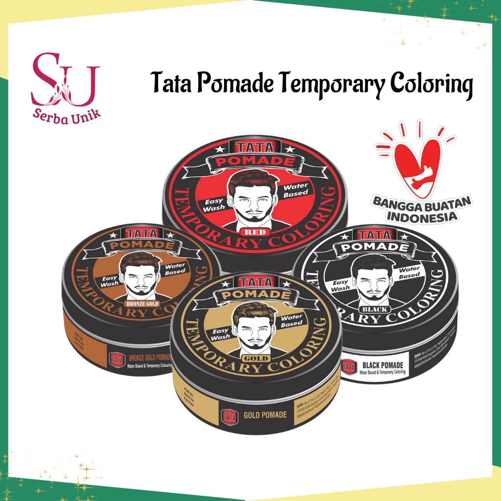 Tata Pomade Temporary Hair Coloring Easy Wash Water Based 75gr