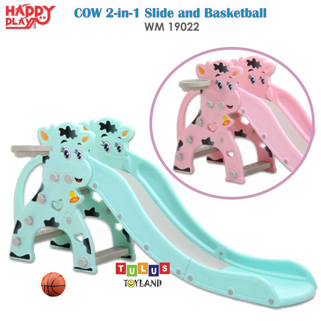 Perosotan Murah HappyPlay Bambi Slide WM 19021 Cow Slide WM1922 Mainan 2 in 1 Seluncuran Basket Anak