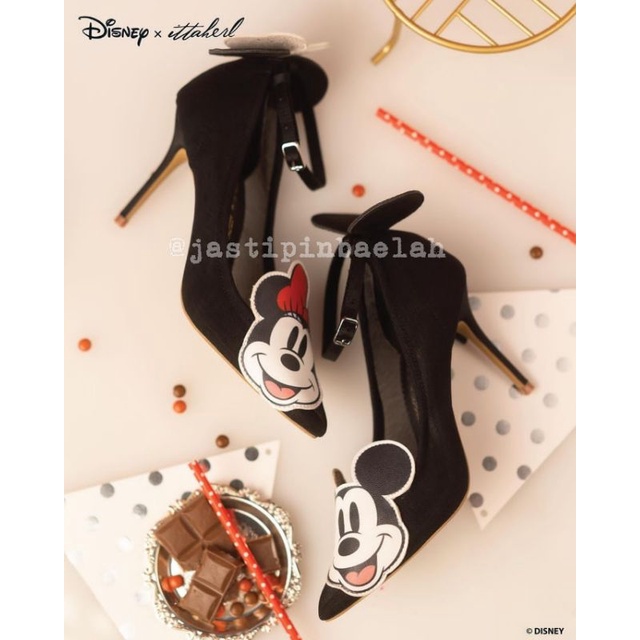 [READY] Ittaherl X Disney Mickey Minnie Smooch 90mm Heels Pointy Ink sz 37 38 39