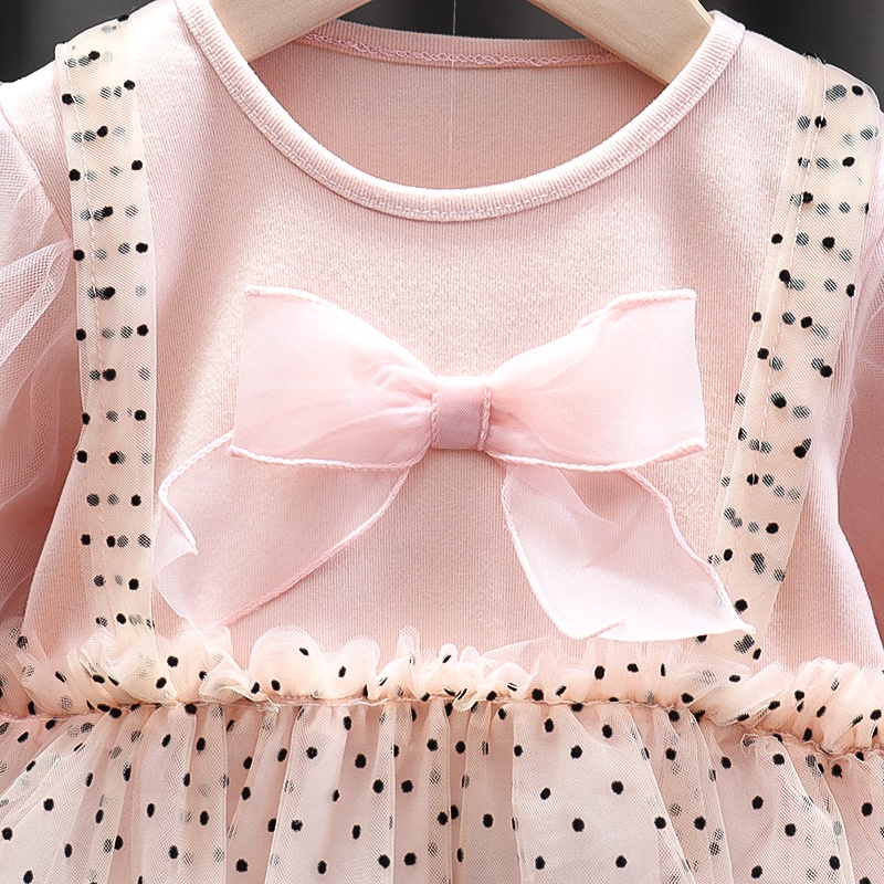 DR88-Dress Anak Bayi Perempuan Polka Ribbon-4