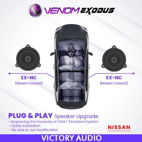 Speaker Coaxial 2-Way Venom Exodus EX-NC 6.5 Inch PnP OEM Nissan Mid Bass Built in Tweeter Original 
