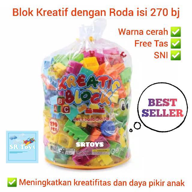 Mainan Blok Block Kreatif dengan Roda isi 270 pcs (GRATIS ONGKIR)