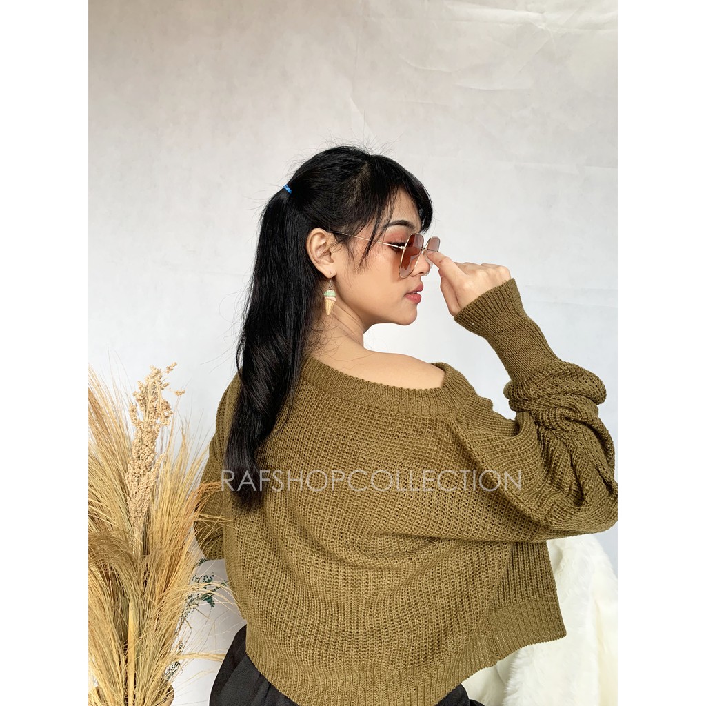 LALISA KNIT SWEATER_Atasan rajut wanita_RajutTebaL7get_Sweater Crop_SweaterKorea-SweaterOversize