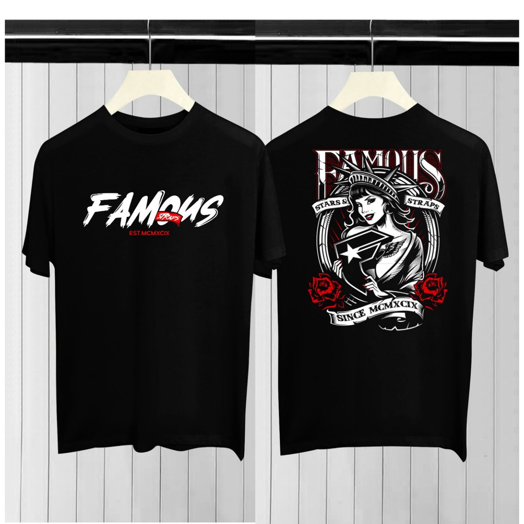 kaos oblong distro famous black